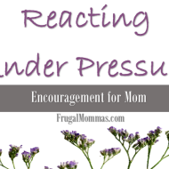 Reacting Under Pressure : Encouragement for Mom