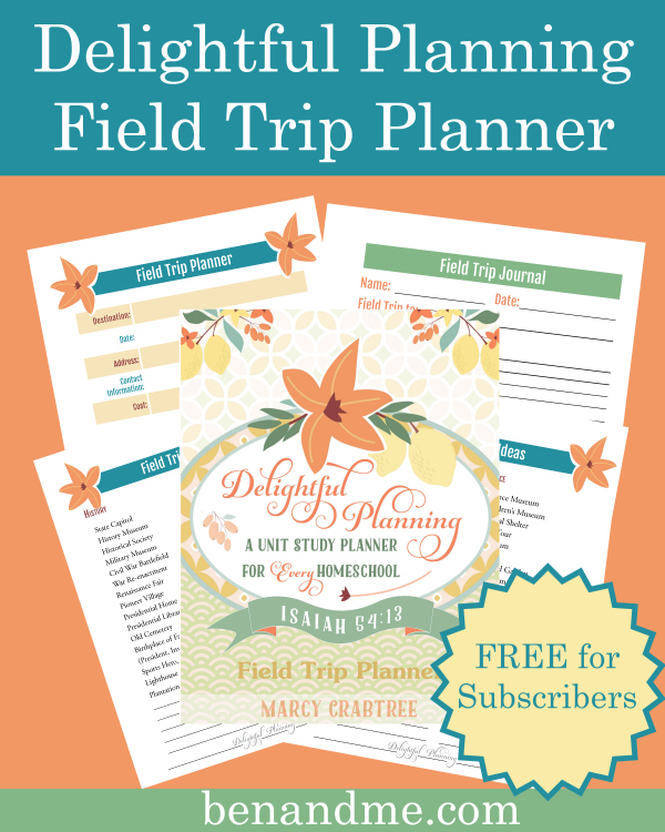 homeschool giveaway - field trip planner