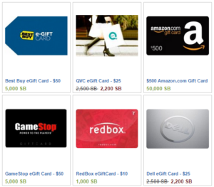 Gift Cards from SWAGbucks