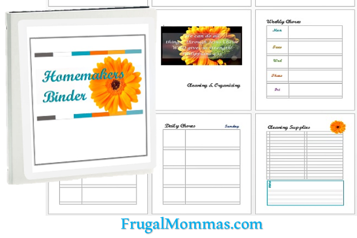 Homemakers Binder & home planner pages - Best Money Saving Tips