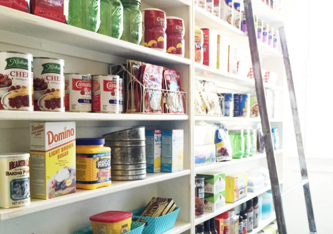 DIY Home Projects with Glue- pantry shelves