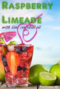essential oils raspberry limeade drink